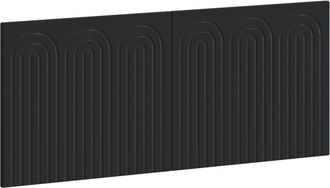 vidaXL Cabecero Montada En La Pared Alkmaar Negro Madera De Ingenier&iacute;a Vidaxl