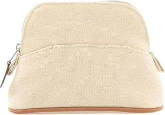Hermès Pre-owned Mini Bags, female, Beige, Size: ONE SIZE Pre-owned Canvas Clutch