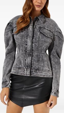 Norma Kamali Giacca denim con maniche a palloncino - Grigio