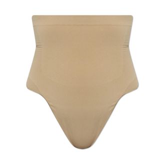SKIMS Seamless Sculpt High-Waisted Thong - Dames - Corrigerend ondergoed - Beige - S - Katoen - Ondergoed