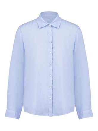 120% Lino long-sleeves button-up shirt - Blue