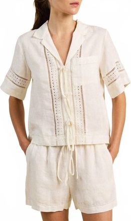 Trovata Womens Inez Tie Shirt In Ivory