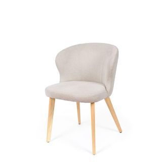 Koketto Home Silla minimalista ergon&oacute;mica con madera de haya en color beige