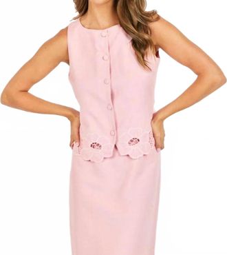 Sadie & Sage Blushing Lace Vest In Pink