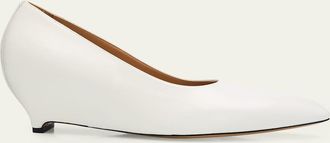 Maison Margiela Court Shoe Leather Wedge Pumps