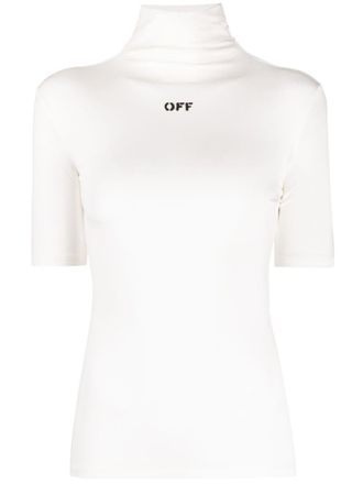 Off-white T-shirt met logoprint - Wit