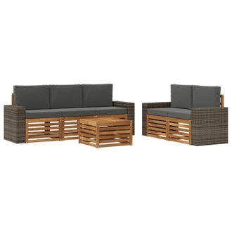vidaXL Juegos De Sof&aacute;s Madera De Acacia S&oacute;lida Vidaxl