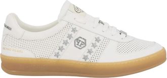 Philipp Plein Perforated Leather Sneakers Retro Rebel - unisex - Sneakers - Wit - 39 EU - Leer - Schoenen