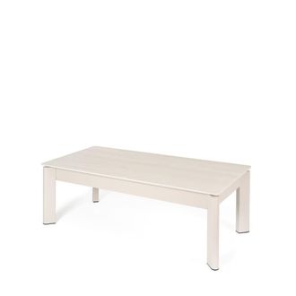 Koketto Home Mesa centro elevable tapa porcelanico beige y patas met&aacute;licas beige