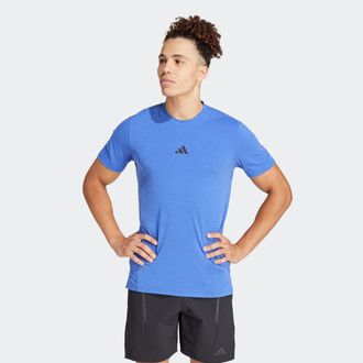 adidas T-Shirt ADIDAS PERFORMANCE D4T TEE, Herren, Gr. XXL, blau (selubl), Obermaterial: 81% Polyester, 14% Lyocell, 5% Elasthan, clean, Rundhals, Shirts T-S