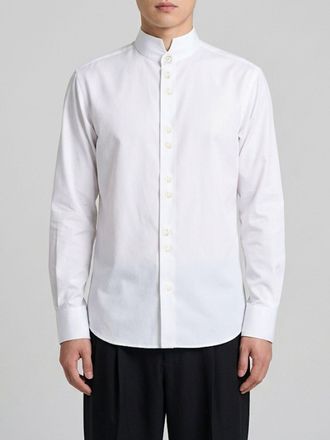 Emporio Armani Classic Cotton Poplin Shirt with Mandarin Collar