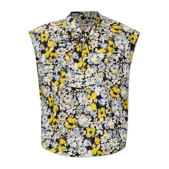 Marni Floral Motif Top - female - Marni - Blouses - Multicolor - 2XS - Blouses & Shirts