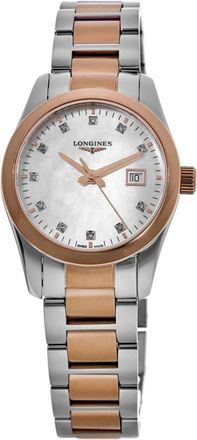 Longines Conquest Classic Mother of Pearl Diamond Dial Two-Tone Steel Womens Watch L2.286.3.87.7