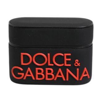 Dolce & Gabbana Phone Accessories, male, Black, Size: ONE SIZE Black Orange Airpods Protective Cover