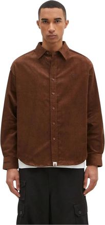 A Bathing Ape A Bathing Ape, Overhemden, Heren, Bruin, L, Katoen, One Point Corduroy Longsleeve Shirt