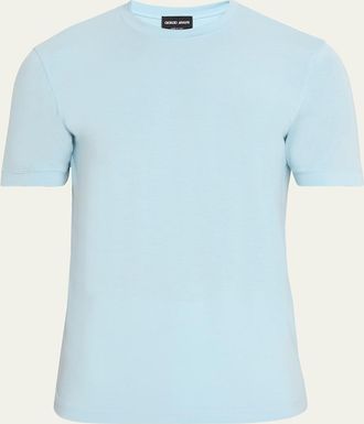 Giorgio Armani Mens Short-Sleeved Cotton Jersey T-Shirt