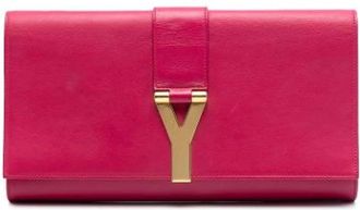 Saint Laurent Pre-owned Clutches, female, Pink, Size: ONE SIZE Pre-owned Chyc Ligne Clutch