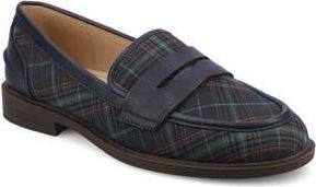 Journee Collection Brooks Penny Loafer in Navy Plaid at Nordstrom Rack, Size 7.5