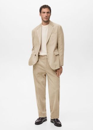 Mango Pantaloni velluto a coste regular-fit beige - Uomo - 44 - MANGO MAN