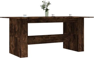 Berkfield Home Elegant Dining Table Smoked Oak 180x90x76 cm Engineered Wood in Brown | Size: 180 x 90 x 76 cm