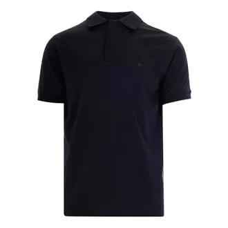 Emporio Armani Polo Shirts, male, Blue, Size: 2XL Short-sleeved cotton lyocell polo shirt