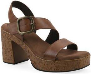 White Mountain Barb Platform Sandal in Dark Tan/Burn/Smooth at Nordstrom Rack, Size 7.5