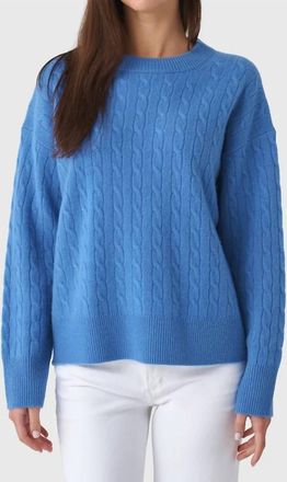 Alex Mill Crewneck Cashmere Cable Sweater In French Blue