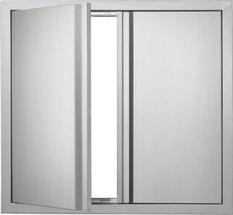 OEM Grill-zugangst&uuml;r, 660 X 610 Mm, Doppelte Au&szlig;enk&uuml;chent&uuml;r, Fl&auml;chenb&uuml;ndig Montierte Edelstahlt&uuml;r, Vertikale Wandt&uuml;r Mit Versenkbaren Griffen, F&uuml;r Grillin