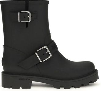 Jimmy Choo London Zwarte Polyurethaan Regenlaarzen