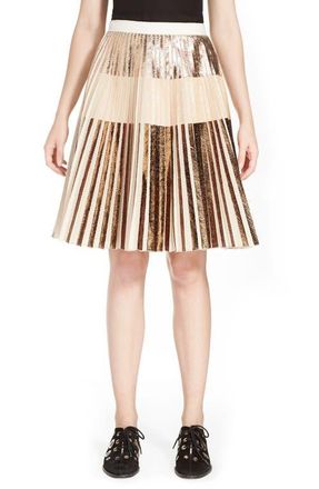 Proenza Schouler Proenza Schouler Knife Pleat Cloqué Skirt in Rose Gold/Nude/Bronze at Nordstrom, Size 6
