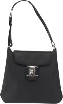 Ferragamo Pre-owned Leren Schoudertas - Dames - Vintage Schoudertas - Zwart - ONE Size - Leer - Vintage