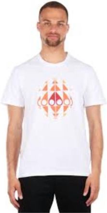 Moose Knuckles Trippy Logo Tee In White