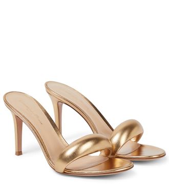 Gianvito Rossi Sandali Bijoux 85 in pelle metallizzata