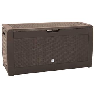 Berkfield Home Garden Storage Box Brown 119x48x60 cm PP | Size: 119 x 48 x 60 cm
