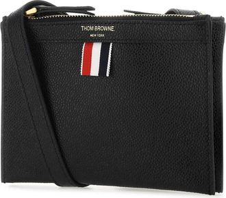 Thom Browne Womens Black Leather Mini Document Holder 001 Extra-Accessori