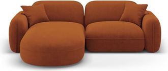 CXL by Christian Lacroix Sofá esquinero modular izquierdo 3 plazas de terciopelo terracota