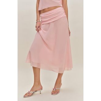 Reformation x Devon Lee Carlson Olivia Low Waist Midi Skirt in Sugar Blossom at Nordstrom Rack, Size 2