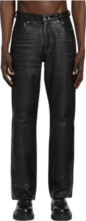 Our Legacy Carlson Cut Leren Broek - Heren - Leren Broeken - Zwart - L - Katoen - Broeken