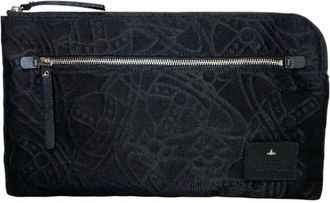 Vivienne Westwood Leather Nylon Clutch Bag Handbag (Pre-Owned)