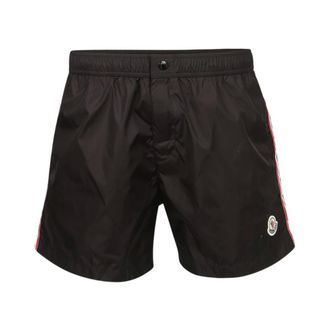 Moncler Tricolour-Trimmed Swim Shorts - male - Moncler - Beachwear - Black - M - Swimwear