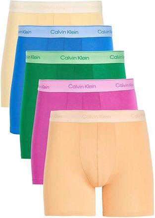 Calvin Klein Underwear Pride Cotton Boxer Briefs 5-Pack Mens Underwear Mardi Gras Green/Relay Orange/Golden Haze/Palace Blue/Stunning O : 2XL