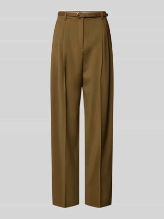 Max Mara Wide Leg Hose aus reiner Schurwolle in Khaki, Gr&ouml;&szlig;e 34