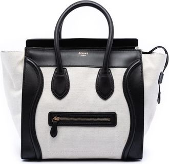 Celine Pre-owned Celine Mini Bicolor Canvas and Leather Luggage Tote Ladies G05OFN6D2VW7MWO3