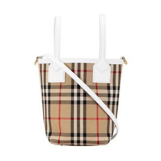 Burberry Pre-owned Mini House Check Canvas London Tote - Dames - Pre-owned - Beige - Maat: ONE Size