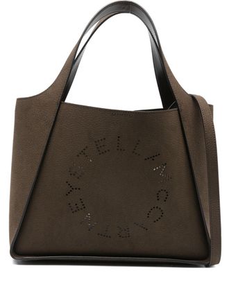 Stella McCartney Stella Mccartney Womens Large Suede Logo Tote Bag