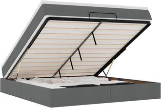 vidaXL Estructura Cama Otomana Colch&oacute;n Tela Gris Oscuro 180x200cm Vidaxl