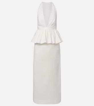 Adriana Degreas Peplum cotton maxi dress