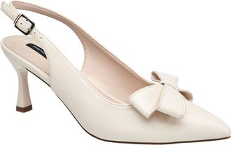 French Connection Brinton Oversized Bow Kitten Heel in Cream at Nordstrom, Size 10
