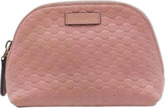 Gucci Pre-owned Zip-Around Pouch - Dames - Vintage Accessoires - Roze - ONE Size - Leer - Vintage