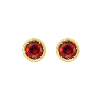 Tresorra 14K Yellow Gold Garnet Birthstone Stud Earrings